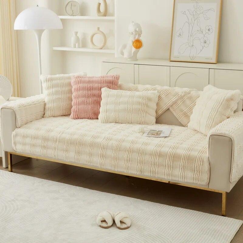 

Зимняя бархатная диванная подушка с кроликом, расширенная рулонная диванная подушка с ощущением кошки, новый чехол для дивана, чехол для полотенца, тканевая подушка 70x70cm 1pcs