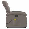 Electric Massage Recliner with Rising Function Taupe Fabric