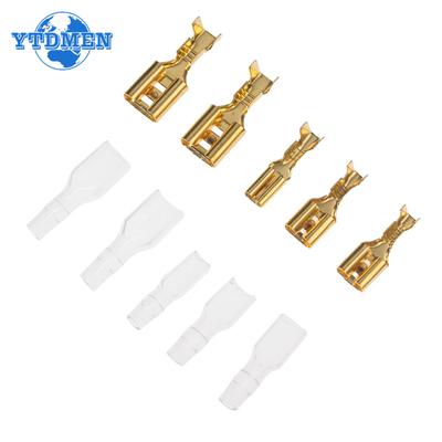 120PCS Terminais de palheta prensados a frio 2,8/4,8/6,3 mm Conector macho e fêmea isolados Terminais de crimpagem elétrica Conectores de pá