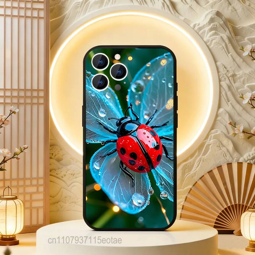 Insekt Siebenpunkt-Marienkäfer Für iPhone 12,16,13,14,15,17,11,Pro,Max,Plus,E,Air,Mini TPU Weich zur Hautfreundlichen Handyhülle