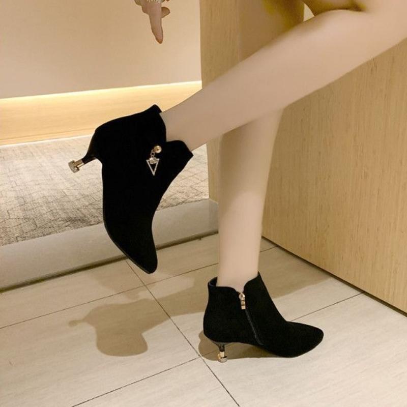 Fashion Woman Short Shoes Moccasin Non Slip French Style Plain Booties Sale Chic and Elegant Large Size Warm Boot Ankle Boots for Women