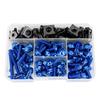 Motorcycle Bolts Aluminum 177 Pcs Motorcycle Screw Fairing Bolt Kit Universal for M5 M6 Yamaha Sport Bike (BLUE)