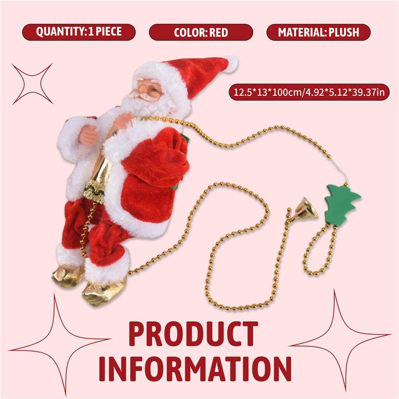ABIY Happy New Christmas Decorations Santa Claus Automatic Climbing On Rope For Home Indoor Shop Xmas Gift Wall Window
