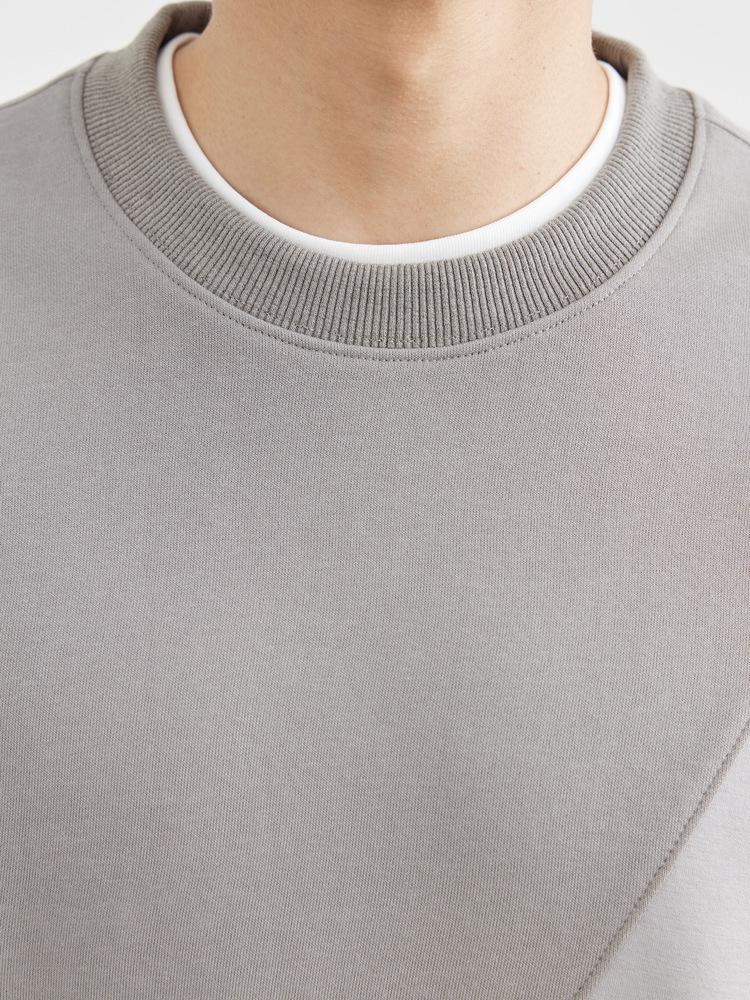 Men's Anti-Wrinkle Memory Foam Round Neck Patchwork Long Sleeve Hoodie - Spring/Autumn 2024 Collection