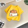 2025 Summer New Kapibala Children's Clothing Girls' Short Sleeved Girls' Tshirt Pure Cotton Fashion Printed Children's Top Trend
