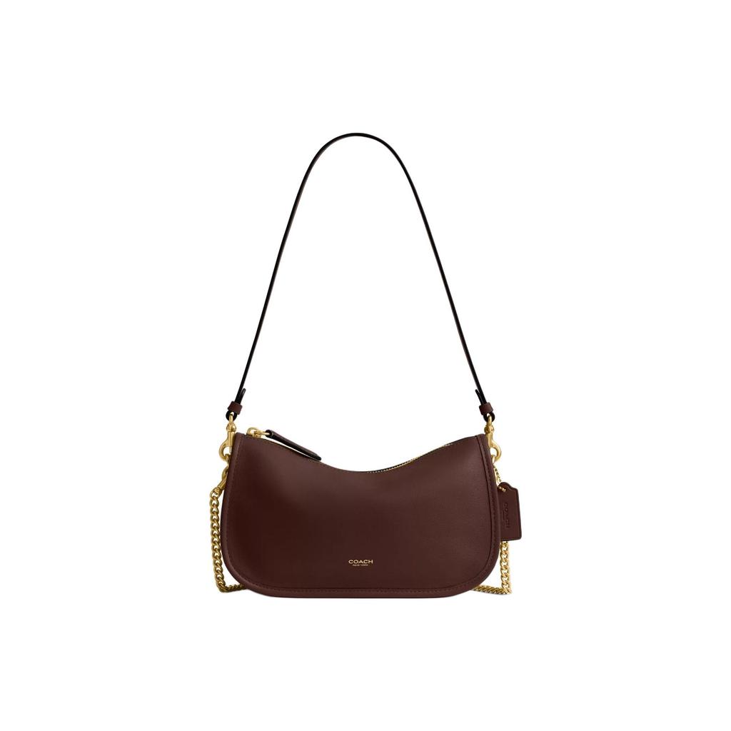 Coach Waverly 24 Logo Leder-Schultertasche Damen Schultertasche Ahorn-Braun CCC36-B4MPL
