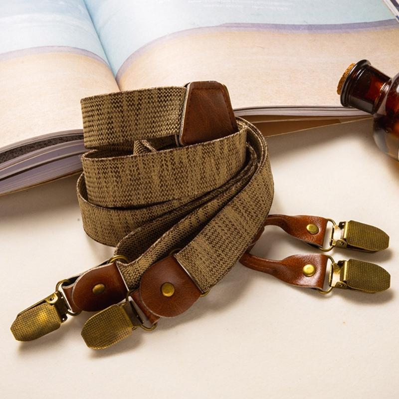 Tirantes Elásticos Old Fashion con Pinza Antideslizante y Diseño en Y para Hombres, Mujeres y Adolescentes Longitud Ajustable