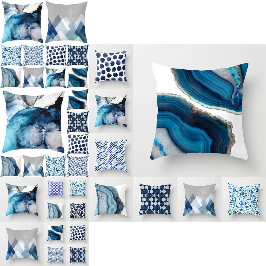 Luxurious Blue Simple Pattern Pillow Cases For Home Decor Car And Sofa