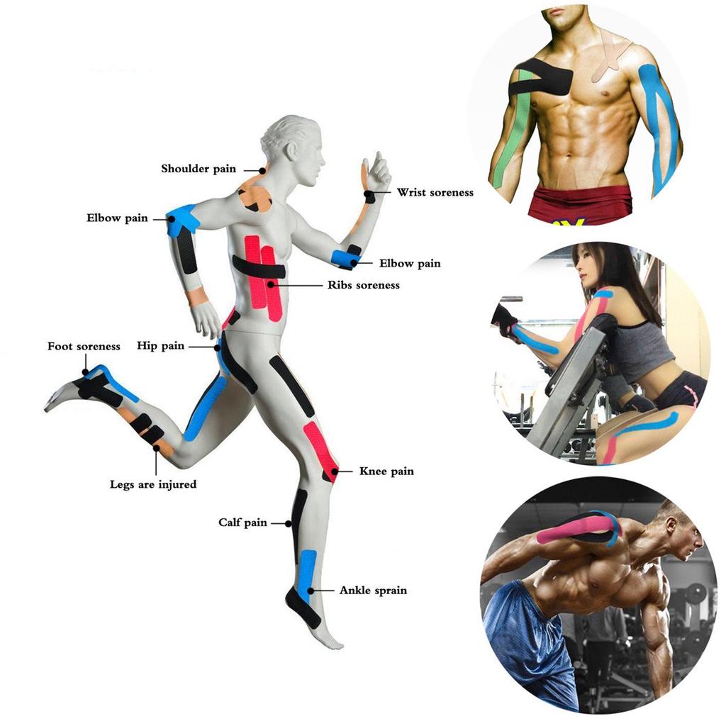 Kinesio Taping Tape for Muscle and Joint Highly and Enhanced 5cm X 5m 2-Roll Support, Stretchy, Sweat-Resistant, Performance, (Blue)