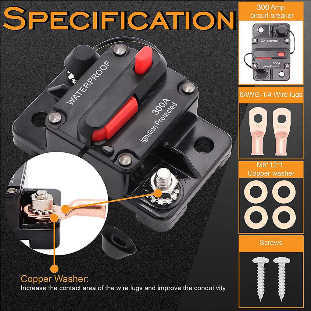30A 40A 50A 60A 70A 80A 100A 120A 150A 200A 250A 300A AMP jistič Reset pojistky 12-48V DC Auto Loď Auto Vodotěsné