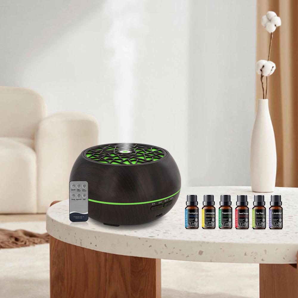 

Diffuser For Home 550ml Aroma Diffuser 6 Oils Remote 7 Colors Auto Timer Large Room Coverage