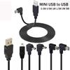 USB 2.0 Male To Mini USB UP Down Left Right Angled 90 Degree Cable 0.25m 0.5m 1.5m 3m For Camera MP4 Tablet PHone Charging Data 4