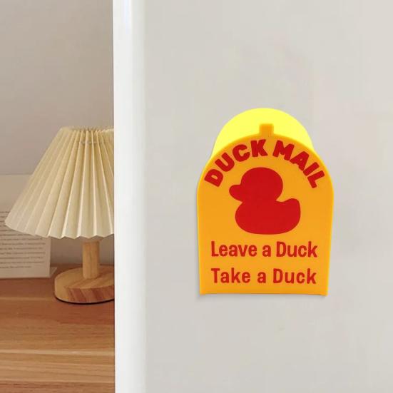 Yousheng Mini Duck Mailbox Magnet 3D Printed Cruise Ship Cabin Door Magnetic Duck Mail Box Decoration Cruising Duck Mailbox Ornament with Movable Flag