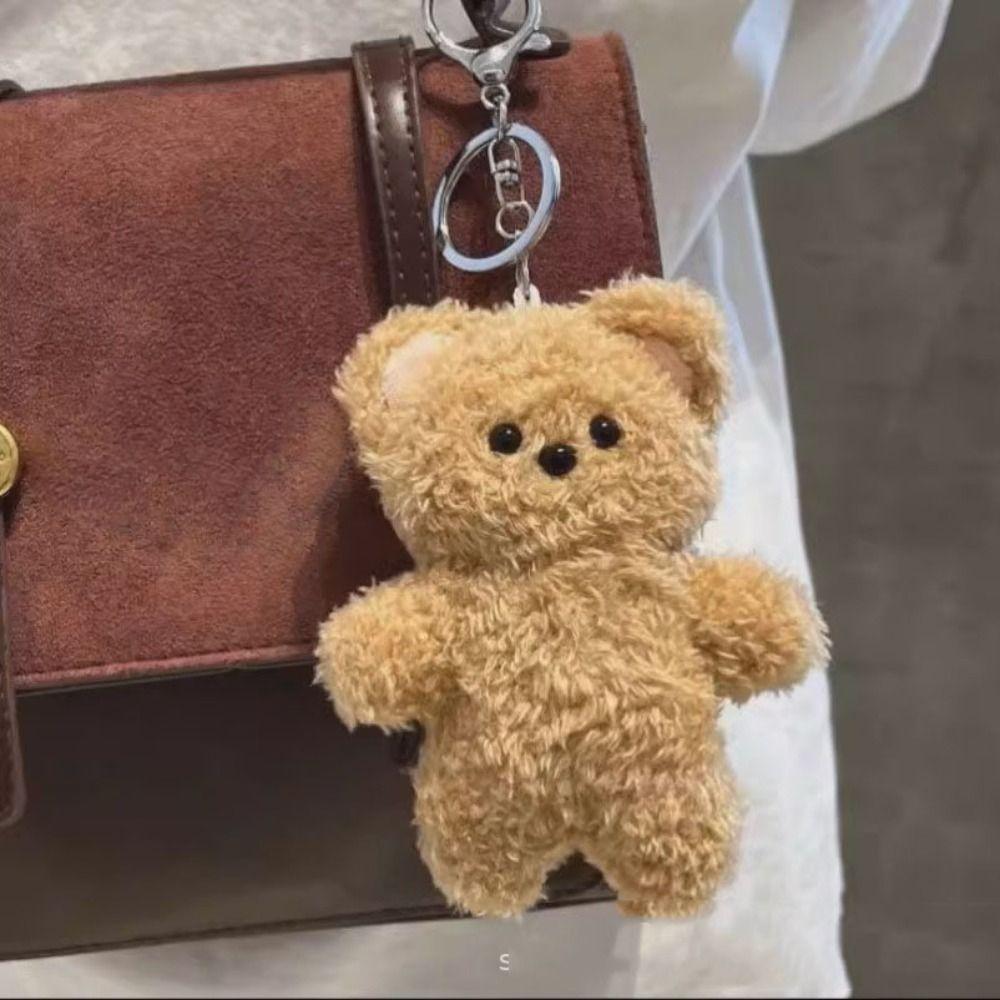 Magnetic Cartoon Bear Key Chain Cartoon Bear Plush Pendant Magnetic Bear Pendant  Bag Decor