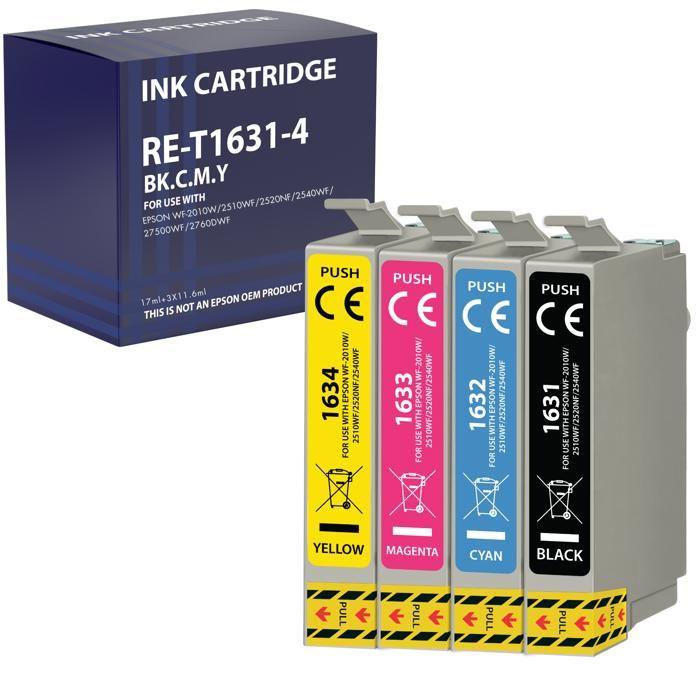 Cartouche d'encre - Epson - 16XL - Pack de 4 - Compatible WorkForce - Noir, Cyan, Magenta, Jaune