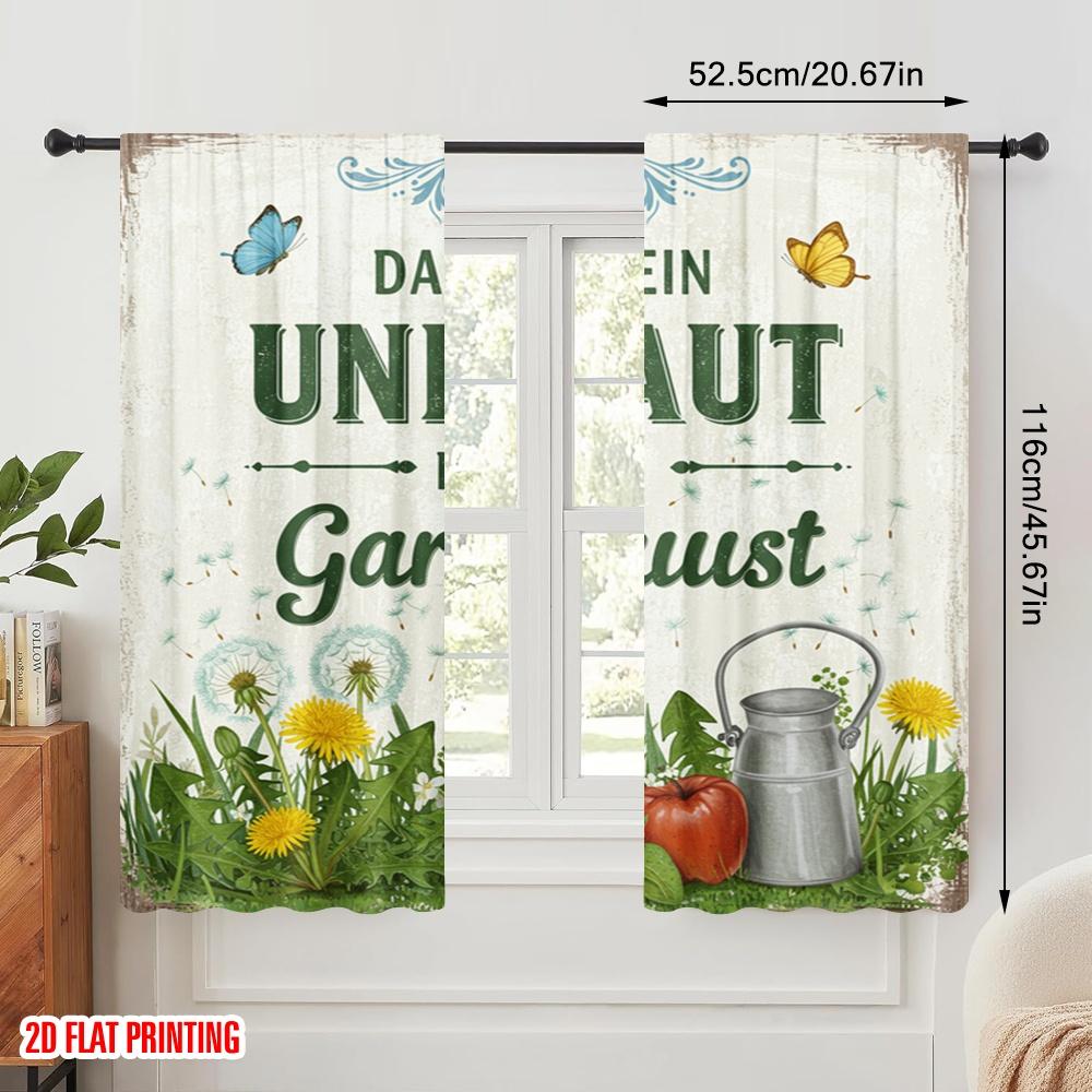 2pcs 2D Flat Printing Party Curtains This Is Not Weed It Is Garden Polyester Without Electricity Festive Wall Decor Use for New