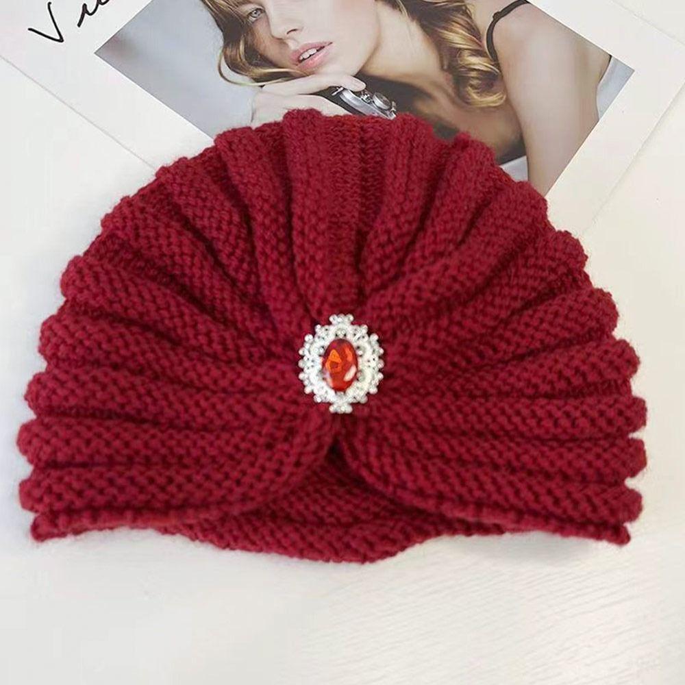 Winter Warme Hijab-Kappen Weiche Strickmützen Modische Turbanmütze für Damen
