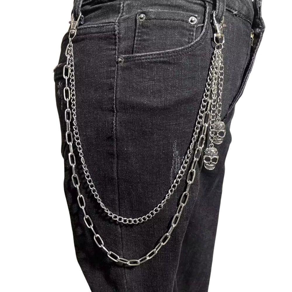 Gothic Punk Belt Chain Zinc Zinc Zinc Alloy Tassel Jeans Chain Punk Skull Pants Chain  Steet