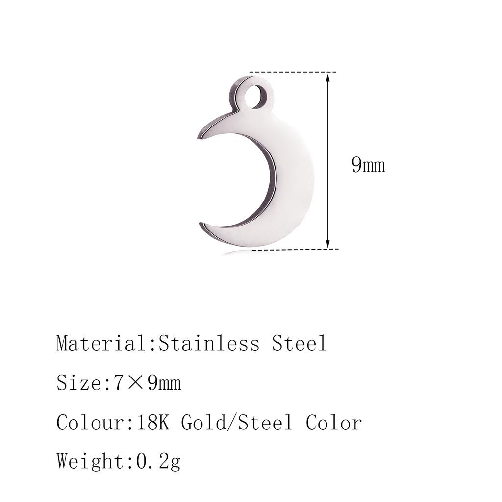 5PCS Mini Star Moon Charms For Making Necklace Bracelet Pendants Findings stainless steel Flower Love Charm DIY Handmade Jewelry