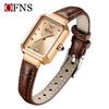 Oufanny Women's Simple Square Dial Quartz Wristwatch – Korean Style, Light Luxury for Ladies & Students