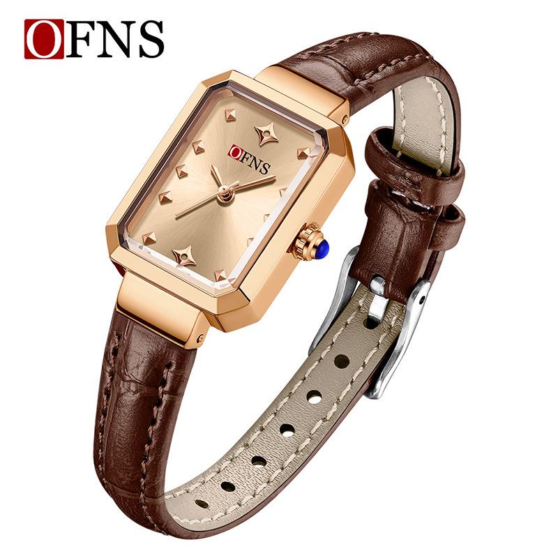 Oufanny Women's Simple Square Dial Quartz Wristwatch – Korean Style, Light Luxury for Ladies & Students