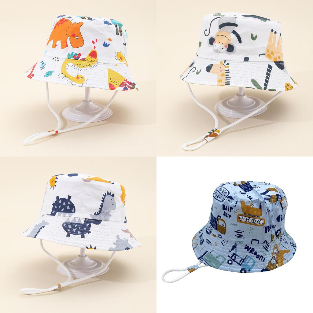 Cartoon Dinosaur Baby Sun Hat With Wide Brim For Outdoor Sun Protection In Spring Summer