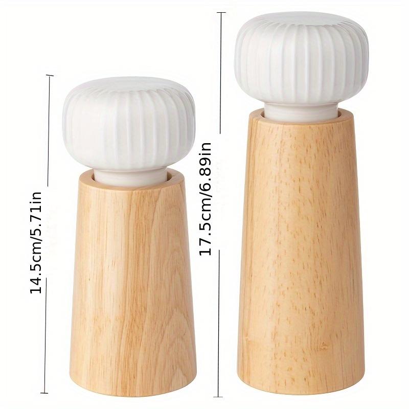 2 Stück nordischer dänischer manueller Pfeffermühle und grobe Salzmühle, Keramikkern für Gewürze und schwarze Pfefferwürzmischungsflasche.