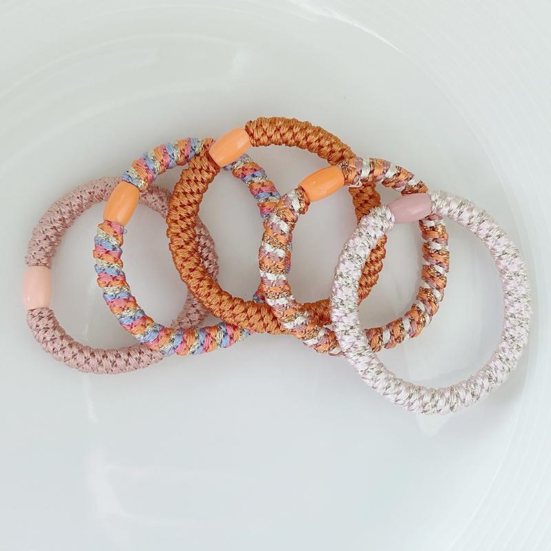 5pcs/set Hair Ties Colorful Twisted Knitted Rubber Bands Basic Elastic Hair Band Durable Ponytail Holder Women Hair Accessories