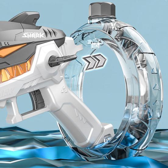Kids Electric Shark Water Toy Large Capacity Automatic Shooter Summer Outdoor Garden Lawn Rechargeable Water Squirt Toy Toddlers Boys Girls Gift