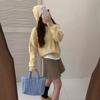 Pit Strip Loose Half-open Neck Pullover Sweater Women's Candy Color Autumn Lazy Wind Versatile Hooded Pullover Sweater