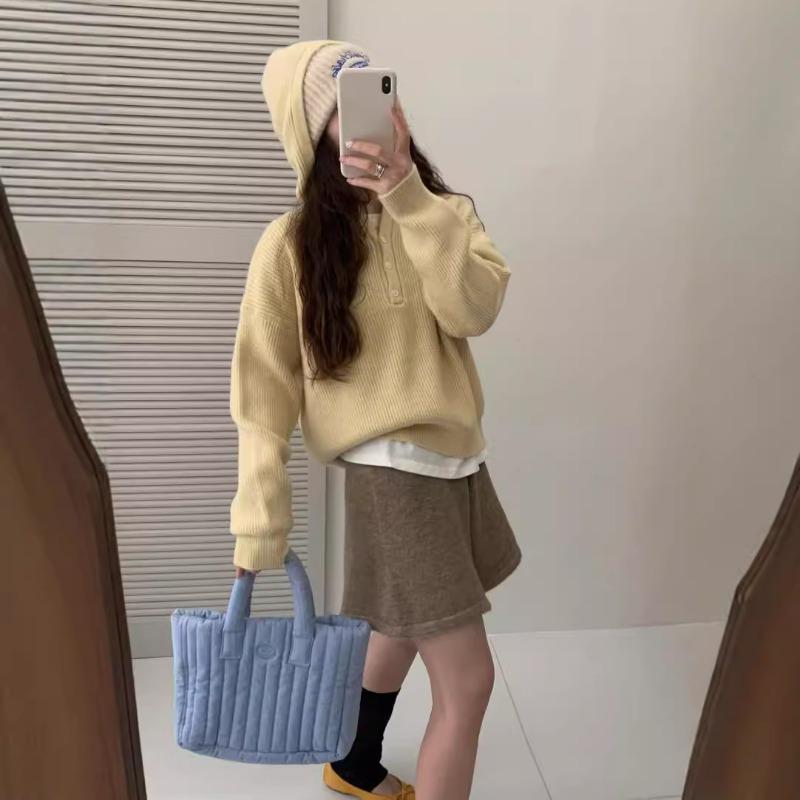 Pit Strip Loose Half-open Neck Pullover Sweater Women's Candy Color Autumn Lazy Wind Versatile Hooded Pullover Sweater