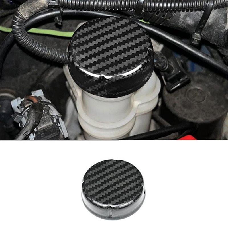 Brake Fluid Reservoir Oil Cap Cover In Real Dry Hard Carbon Fiber For Fiat 500 500C 08-24 For Abarth 595 695 2012-2024