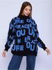 2025 Autumn/Winter European & American Chenille 3D Letter Embroidered Sweater: New Loose Jacquard Knit Top