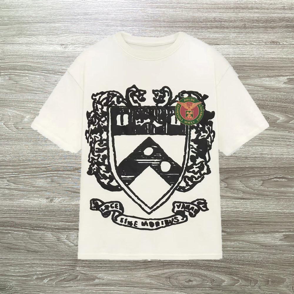Top Rh Trendy Brand Ude Summer New Crown Flag High Street Vintage Cotton Round Neck ShortSleeved TShirt For Unisex And Unisex