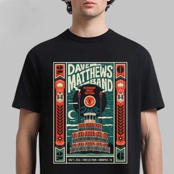 Dave Matthews Band Riverbeat Festival Memphis 2026 T Shirt 2XL