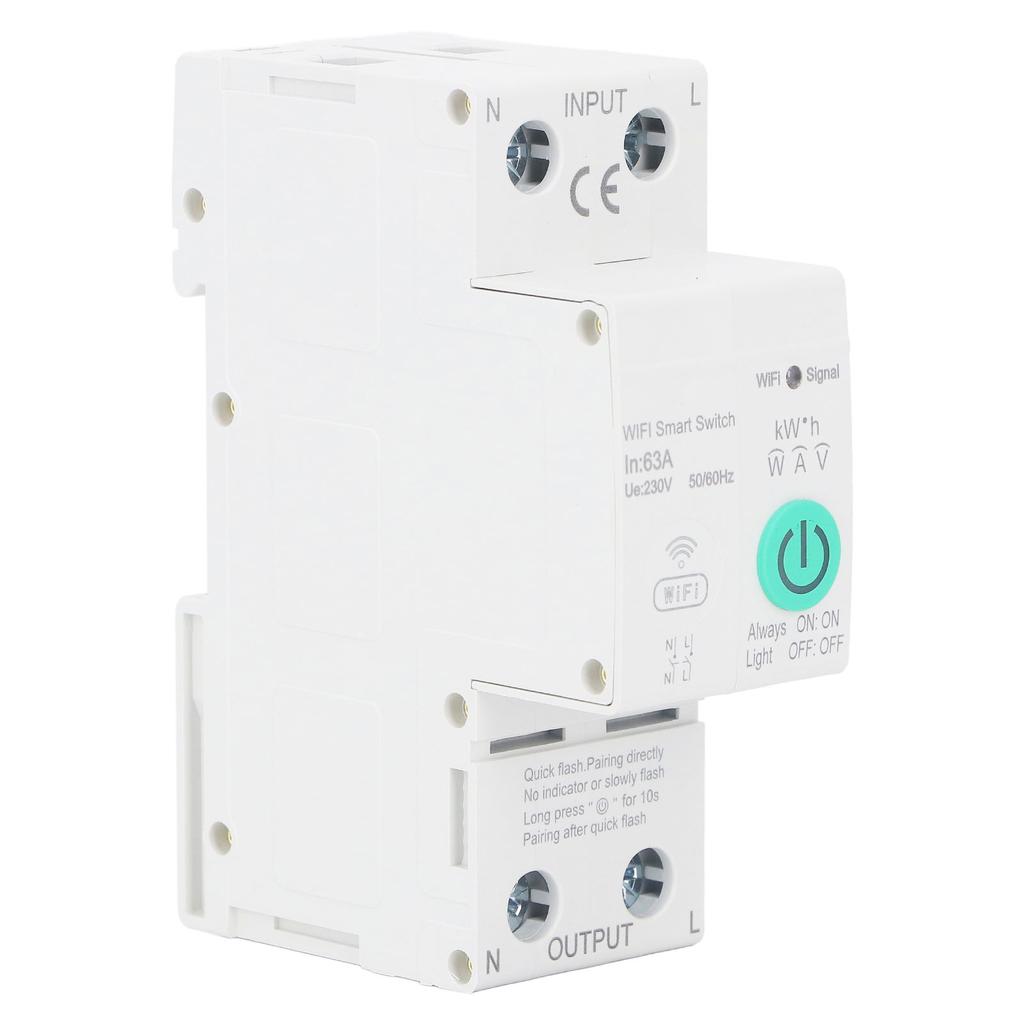 AC230V Circuit Breaker Din Rail WIFI Leakage Protection 2P 63A Cell Phone Remote Control Switch for 