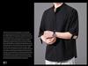 Men's Trendy Summer Cotton-Linen Stand Collar Shirt, Short-Sleeved, Loose Fit