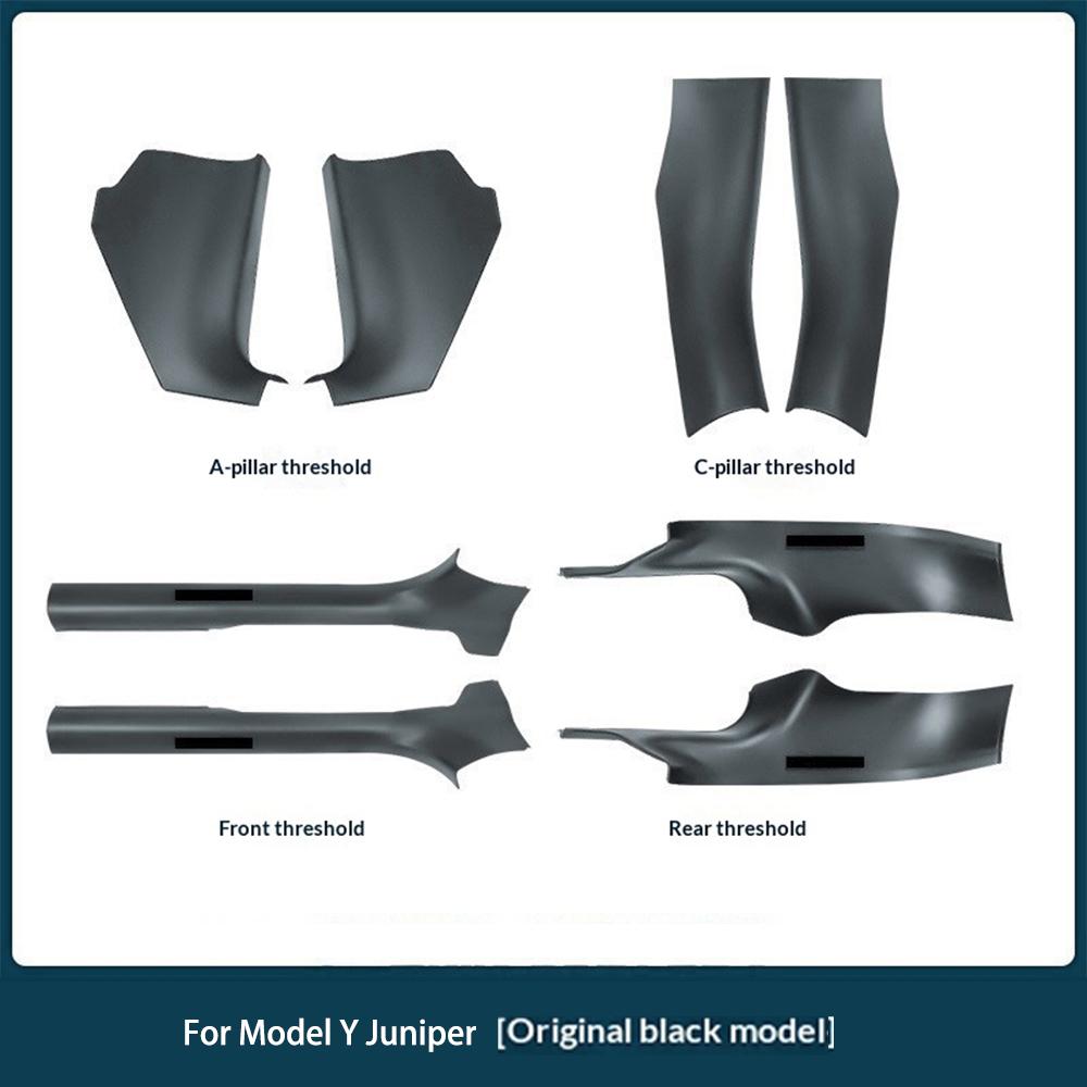 For Tesla Model Y Juniper Car Door Sill Protector Front Rear Door Sill Scuff Plate Guard Easy To Clean PP Material Accessories Interior Mirrors 6
