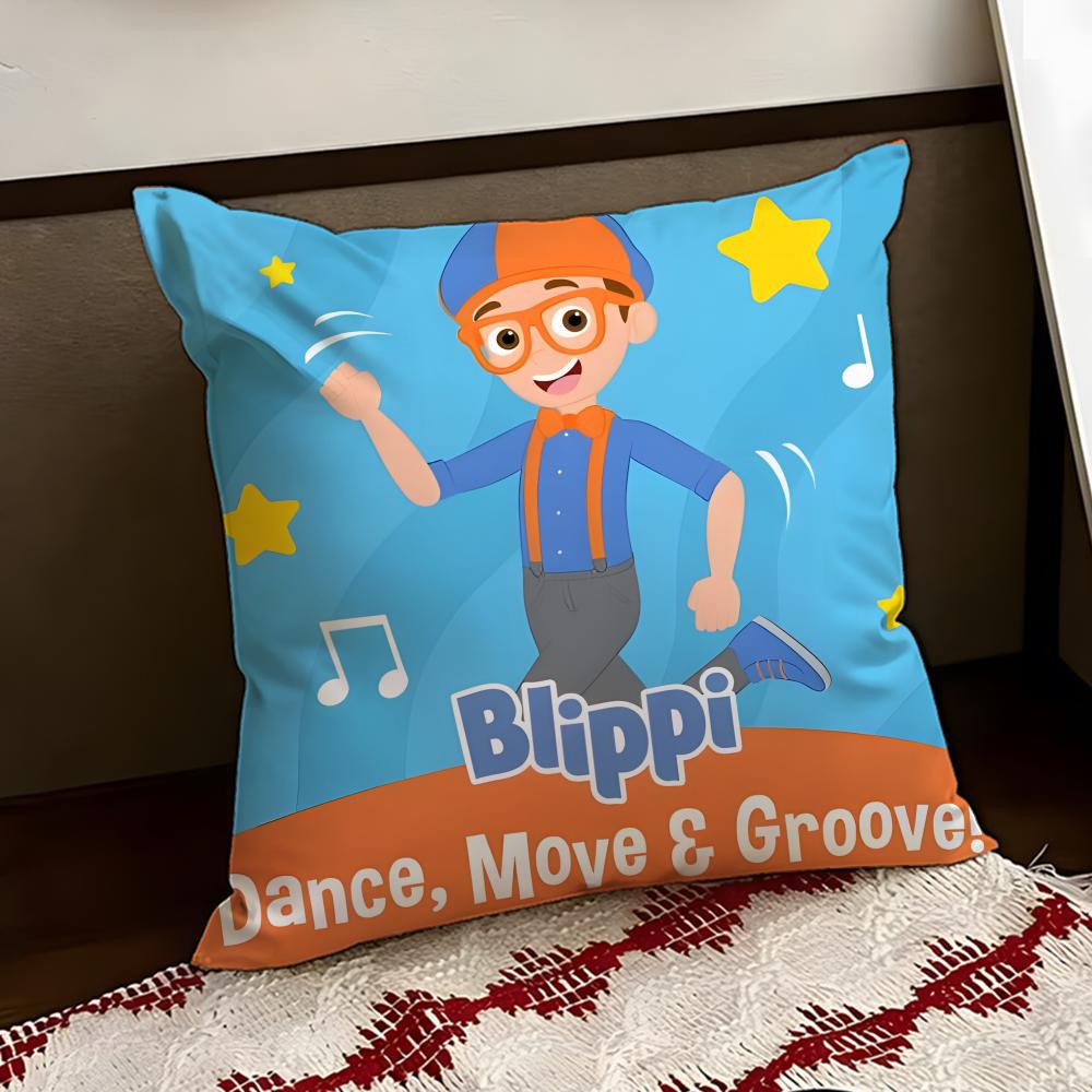 Anime BBlippi Cushion Cover Reversible Soft Durable Pillow Cover Home Car MultiScene Use for Daily Comfort