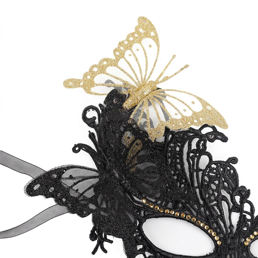 Black Lace Mask Hollow-Out Lace Half Face Mask Costume Party Mask Mysterious For Photography Costume Occasions Halloween Costume