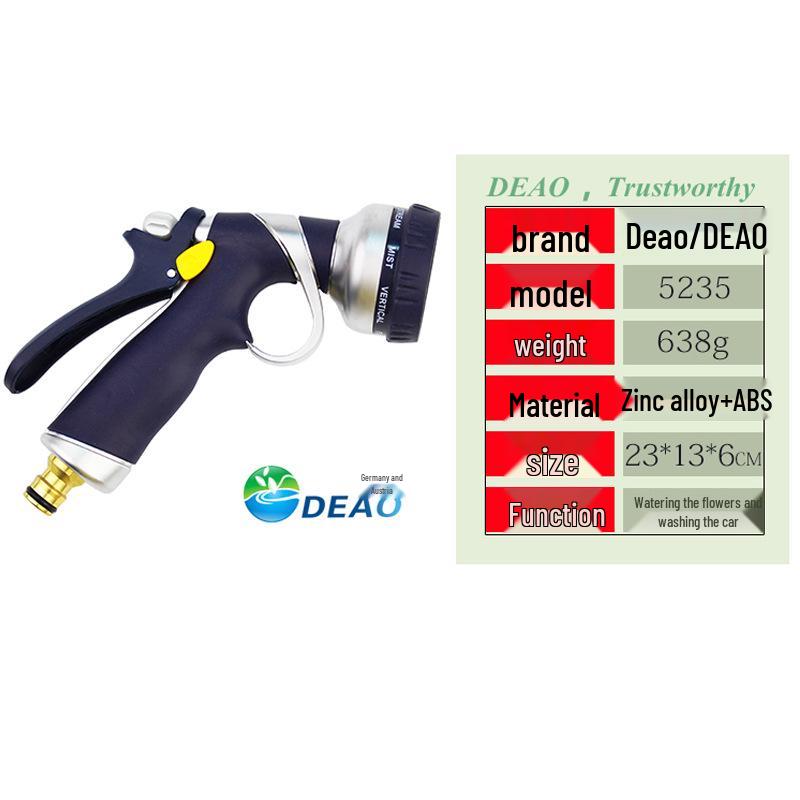 Zahradní tryska z vysokotlaké slitiny: Víceúčelová stříkací pistole na zalévání a mytí auta