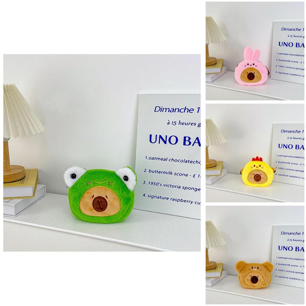 Capybara Character Plush Mini Wallet With Polyester Fabric For Toddlers And Gifts
