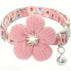 Floral Dog Collar with 3D Flower Charm and Detachable Bells - Suitable for Small Dogs and Cats, Soft Adjustable Polyester Pet Collar