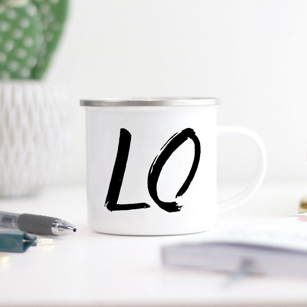 Love Creative Print Enamel Coffee Tea Mugs Home Party Vintage Wine Juice Cocoa Cups Kitchen Drinkware Unique Valentine's Gifts