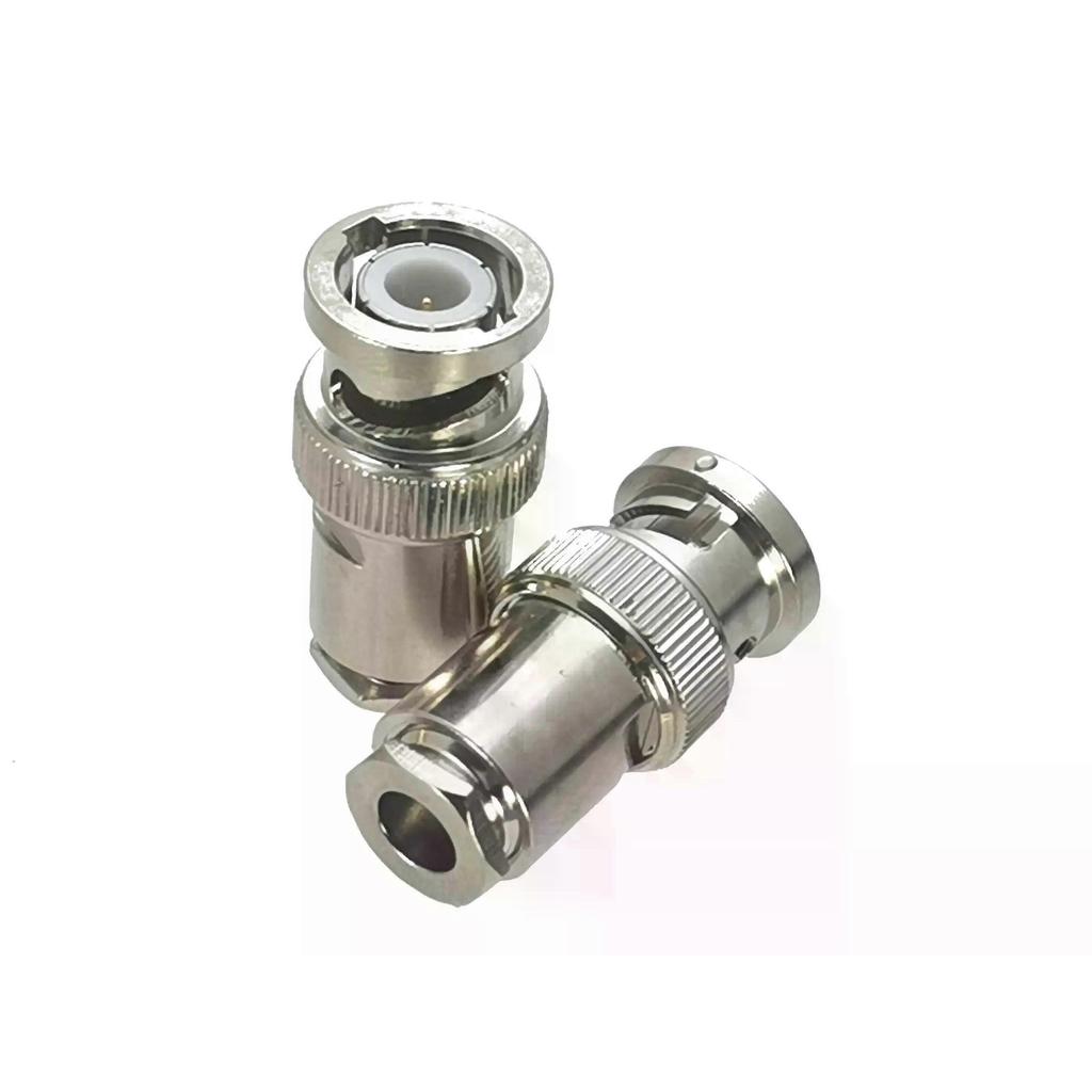 1Pcs Connector BNC Male plug Clamp RG58 RG142 LMR195 RG400 Cable RF Adapter Coaxial High Quanlity 50ohm Brass,zxl