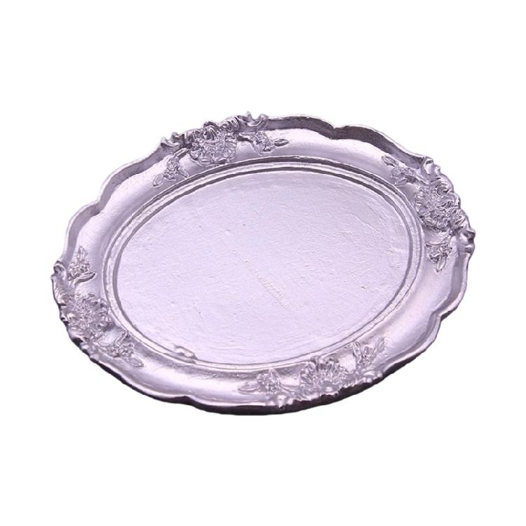 

Portable Nonslip Accessory Tray For Keys Earrings Watches Resin Scratch Resistant Plate For Event And Home Decoration серебряный
