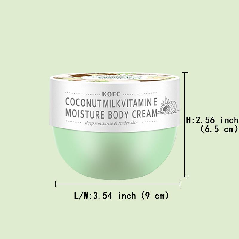 Ultra Moisturizing and Firming Coconut Milk Body Cream with Vitamin E: Protects Skin from Dryness and Cracking