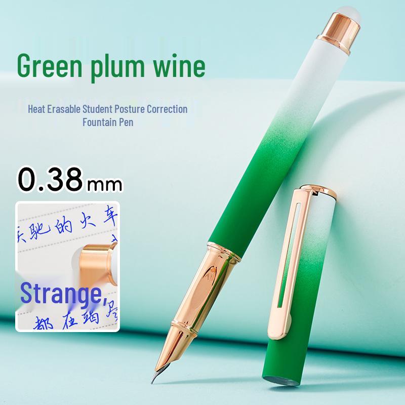 Wysokiej jakości pióro wieczne z ciemną końcówką, zmazywalne ciepłem, dla trzecioklasistów, z wymiennymi wkładami i gumką do mazania; Idealne dla początkujących studentów kaligrafii.