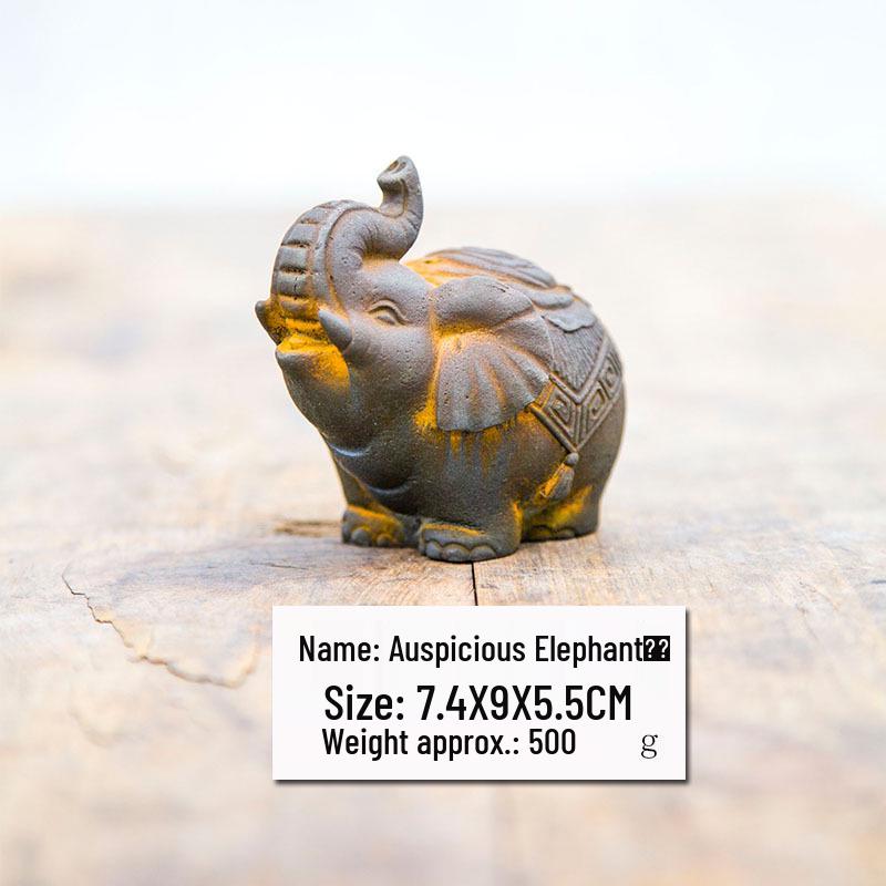 Auspicious Elephant Ruyi Ornament: Desk Decoration & Wealth Attraction Handicraft 7.4 x 9.5 cm ржавый/естественный