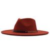 European and American Big-brimmed Jazz Hat, Autumn and Winter Men's and Women's British Woolen Hat, Convex Top Felt Top Hat